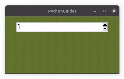 Incremento de cuadro de giro de tkinter de Python