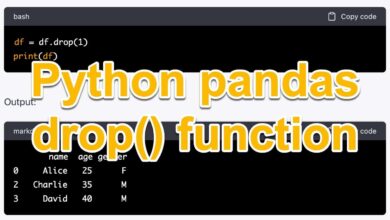 Python pandas drop() function
