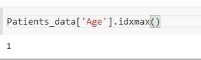 obtenga el índice de fila de un marco de datos de pandas usando idxmax () en python